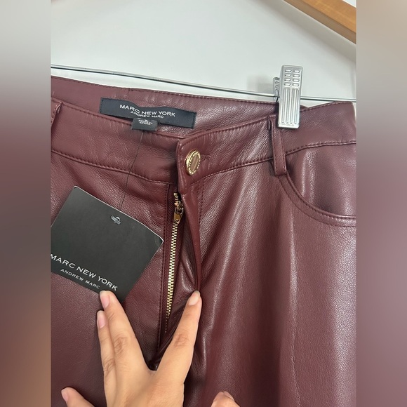 Marc New York | NWT Burgundy Faux Leather Pants size 2 - Picture 7 of 10